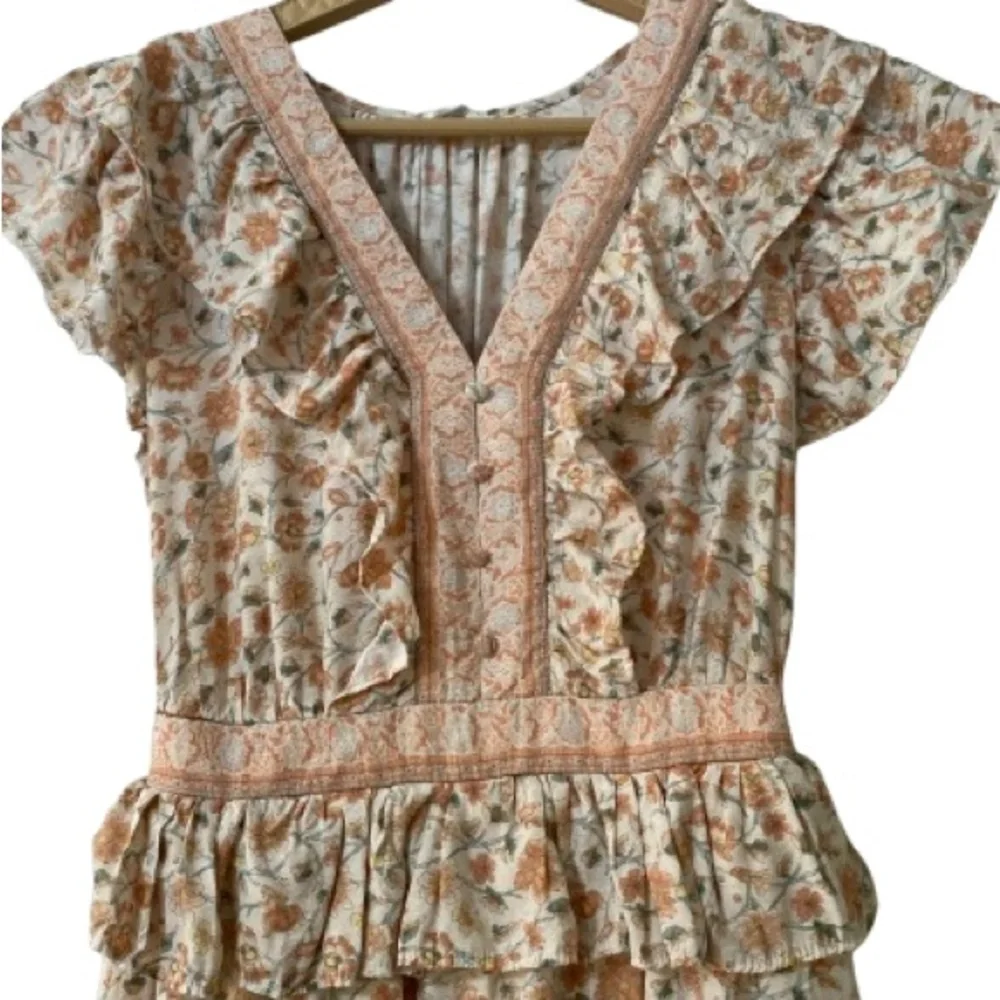 Elegant Floral Maxi Dress with Ruffle Details - Picture 4 of 16